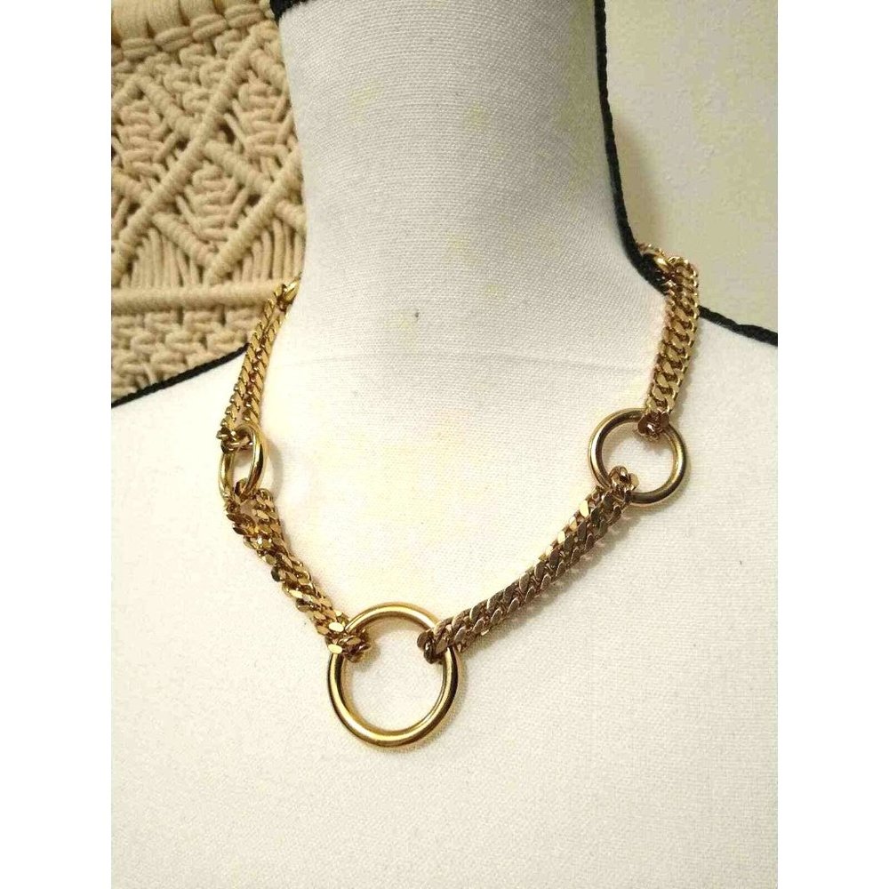 Golden Chain Loop Circle Fashion Necklace
